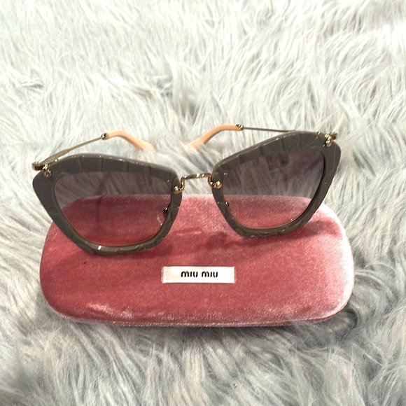 Miu Miu Accessories - Authentic Miu Miu pink and gray goldtone sunglasses
